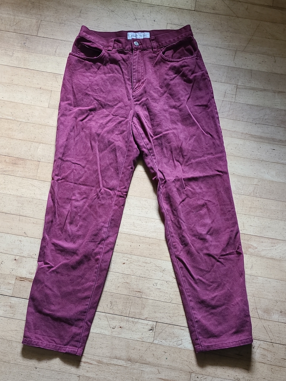 High-Waisted Burgundy Pants